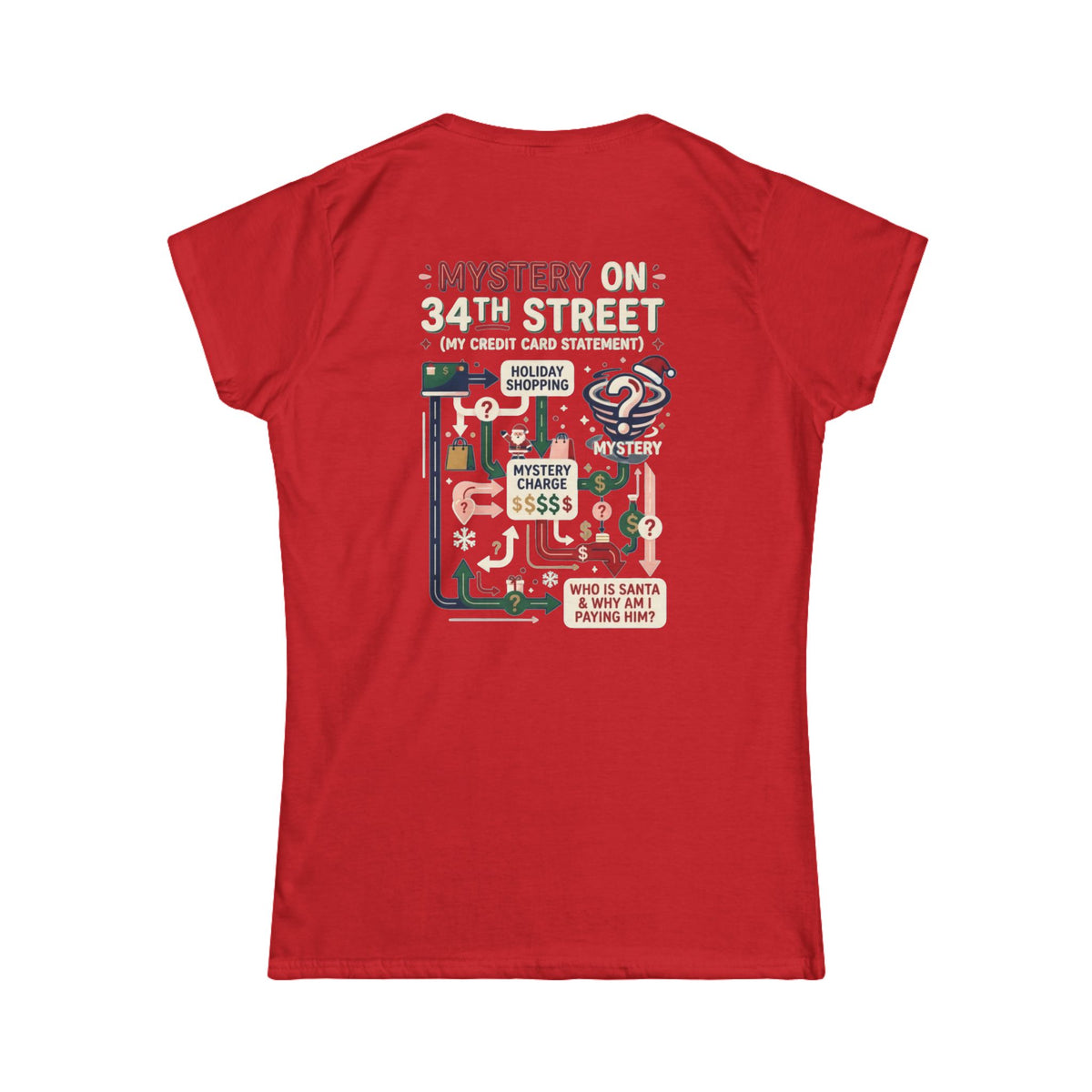 Color: Red | Mystery On 34th Street Women's Tee