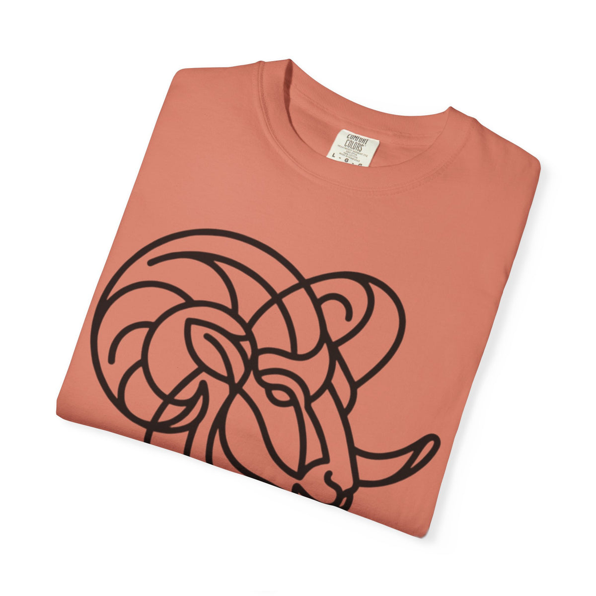 "Aries The Minimalist Ram" Unisex Garment-Dyed Tee