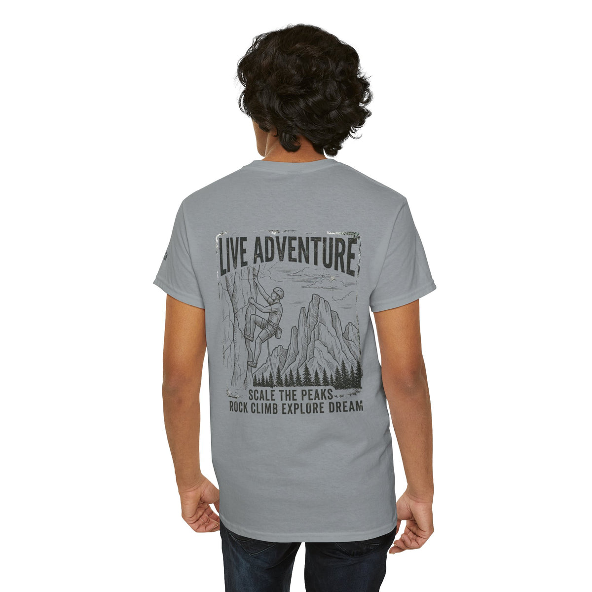 Color: Gravel | Live Adventure - Climb Premium Graphic Tee