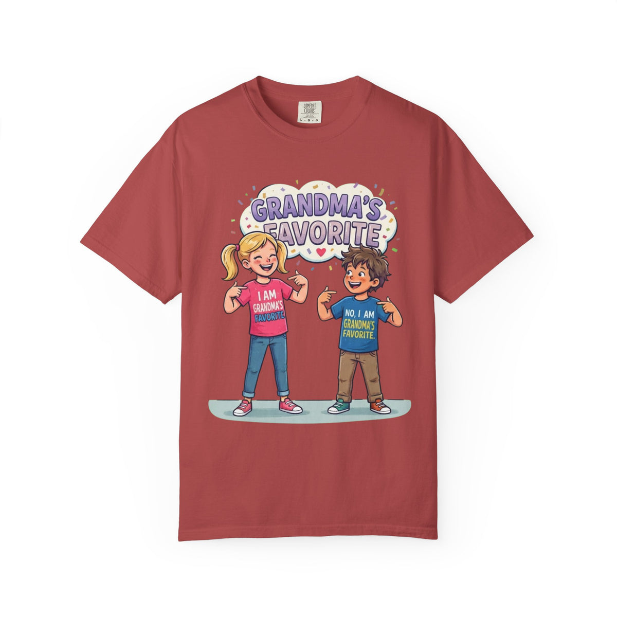 Color: Crimson | Grandma's Favorite Unisex Garment-Dyed Tee