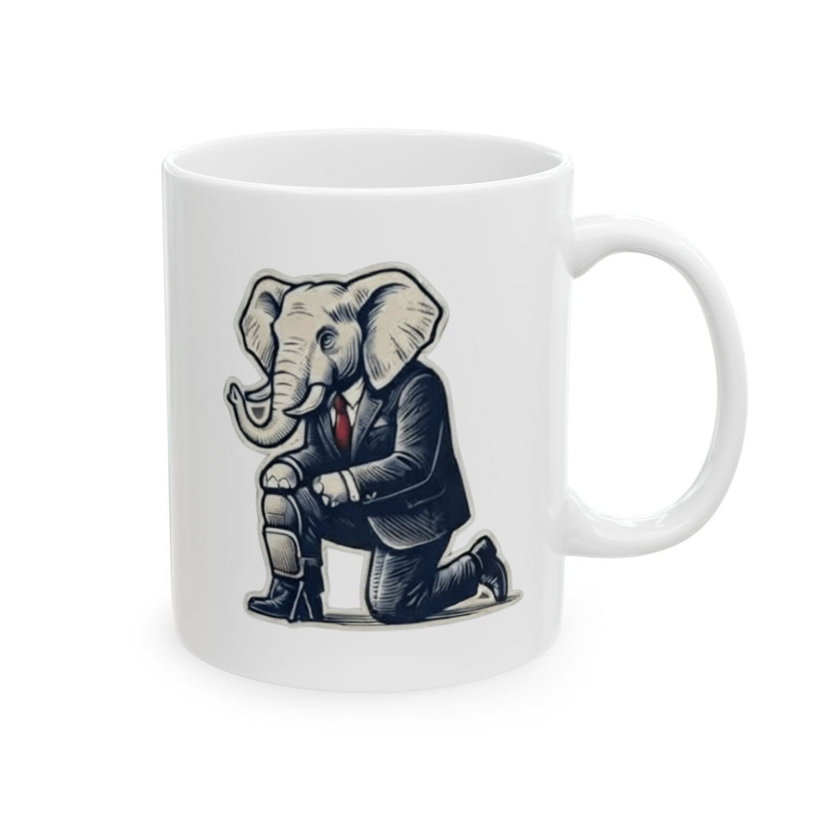 "The Knee Pad Caucus" White Ceramic Mug — Graphic
