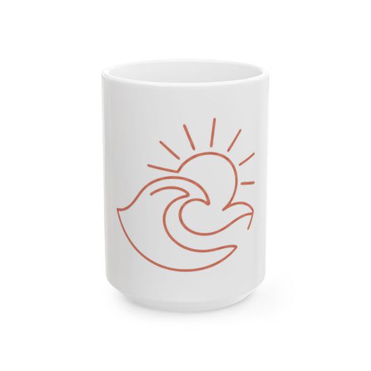 "Sun" White Ceramic Mug