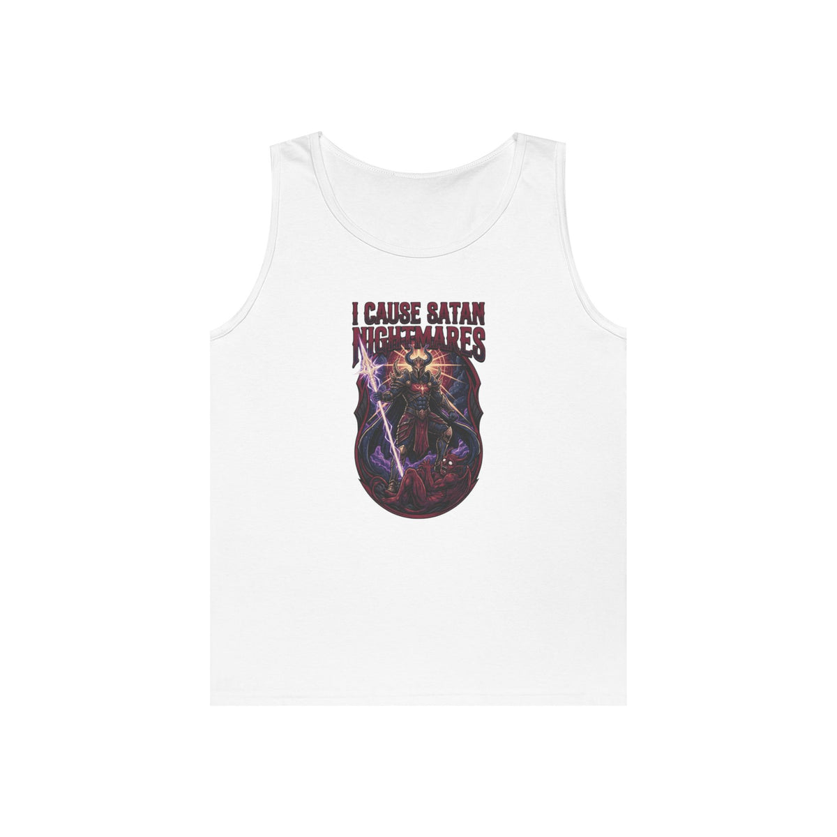 Color: White | I Cause Satan Nightmares Tank Top