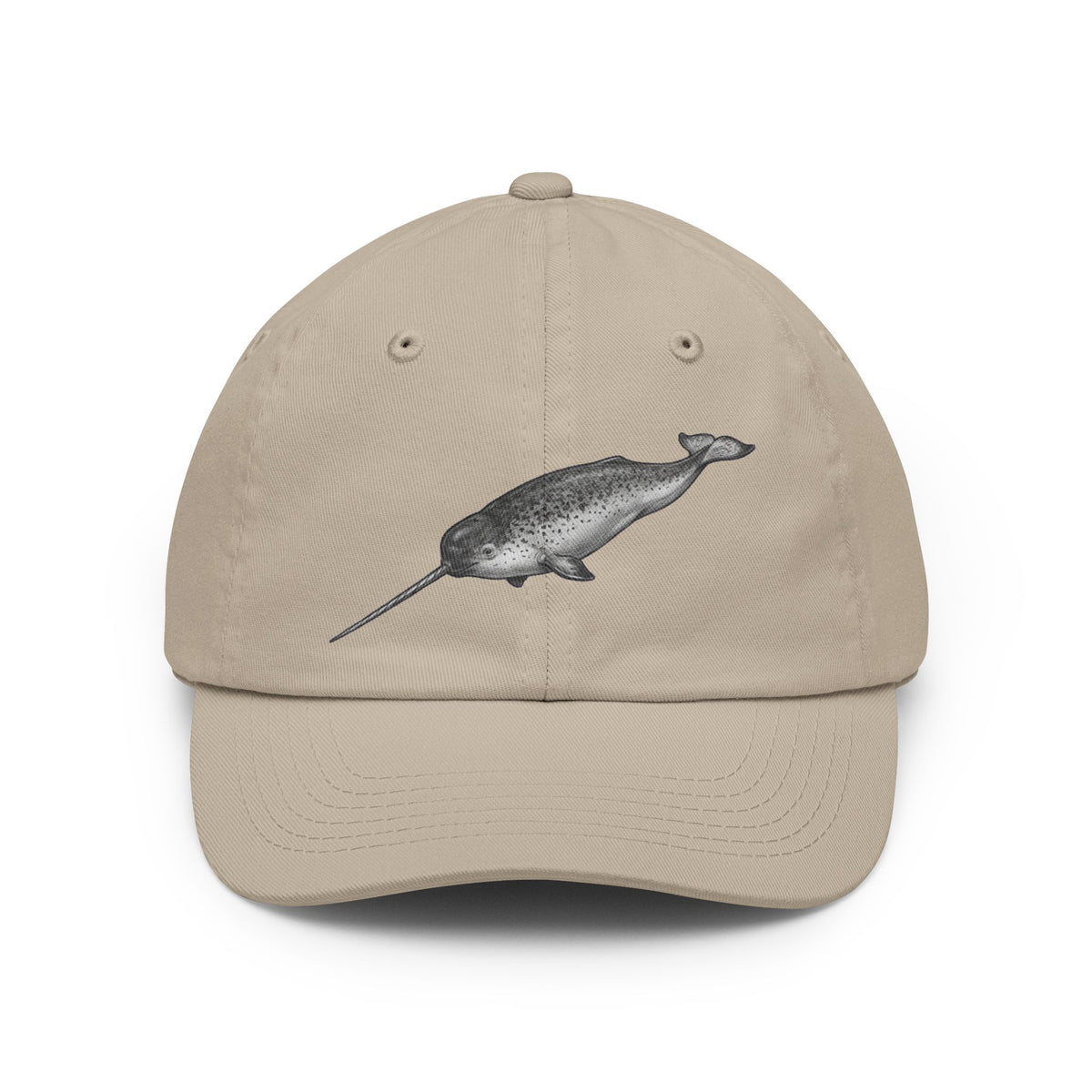 Color: Stone | Pencil Sketch Art Narwhal Dad Hat