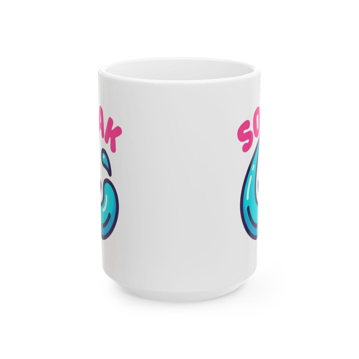 "Soaking Makes Me Wet" White Ceramic Mug — Graphic