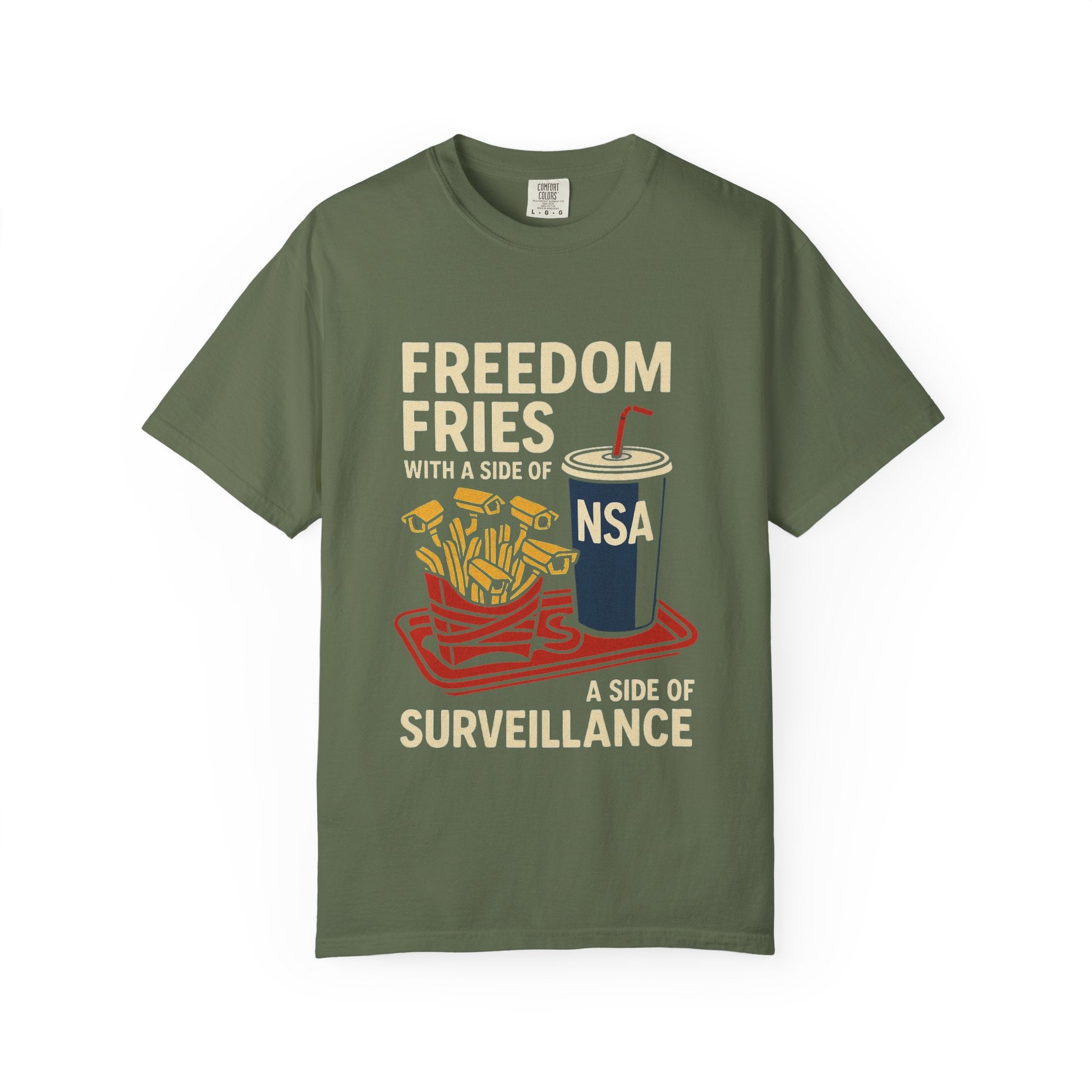 "Freedom Fries (With Extra Eyes)" Unisex Garment-Dyed T-shirt
