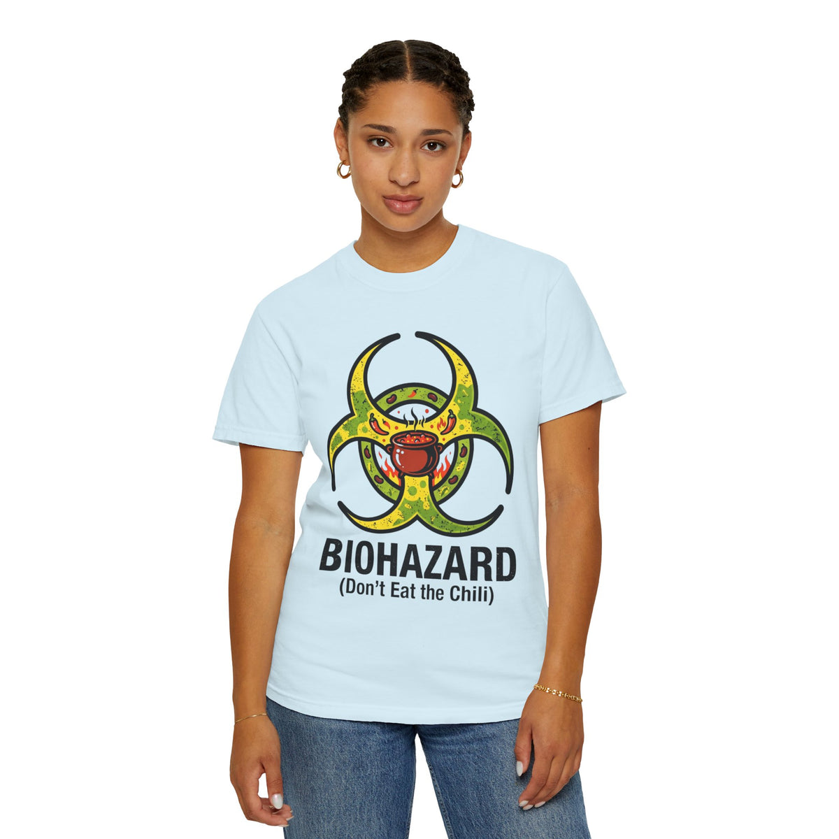 Color: Chambray | Bio Hazard Unisex Garment-Dyed Tee