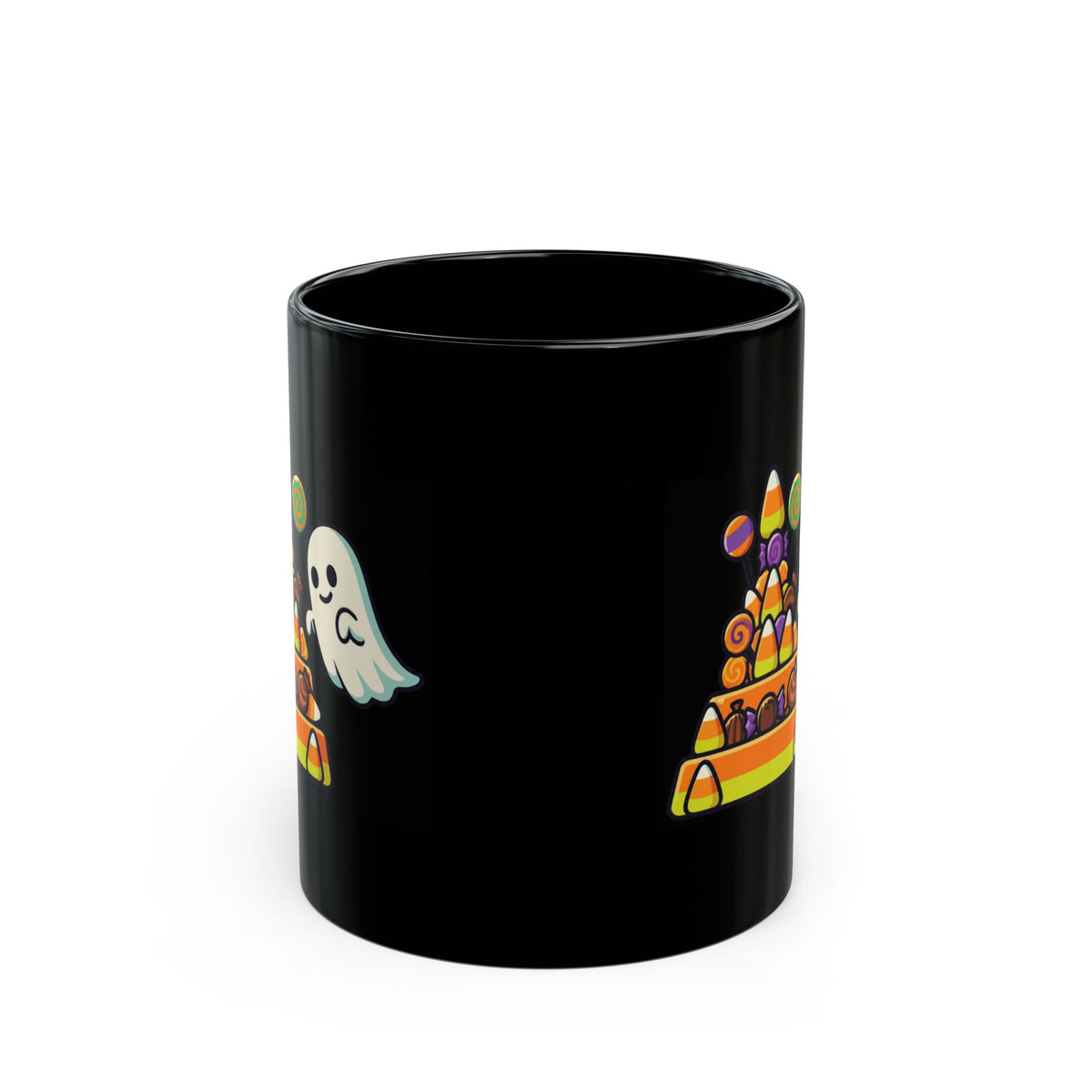 "Worship Candy" Black Ceramic Mug — Graphic