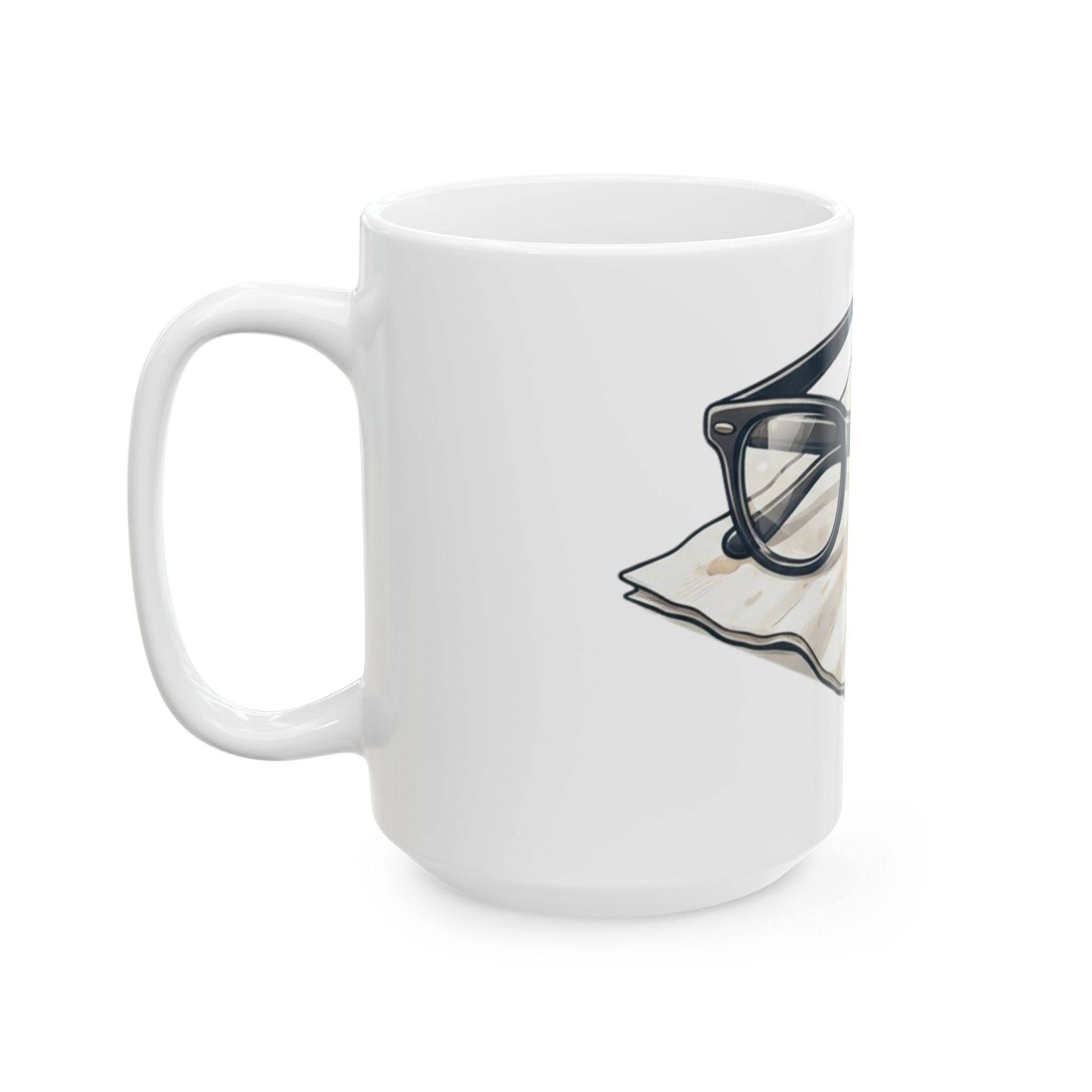 "Alibi Amber Ales" White Ceramic Mug — Graphic