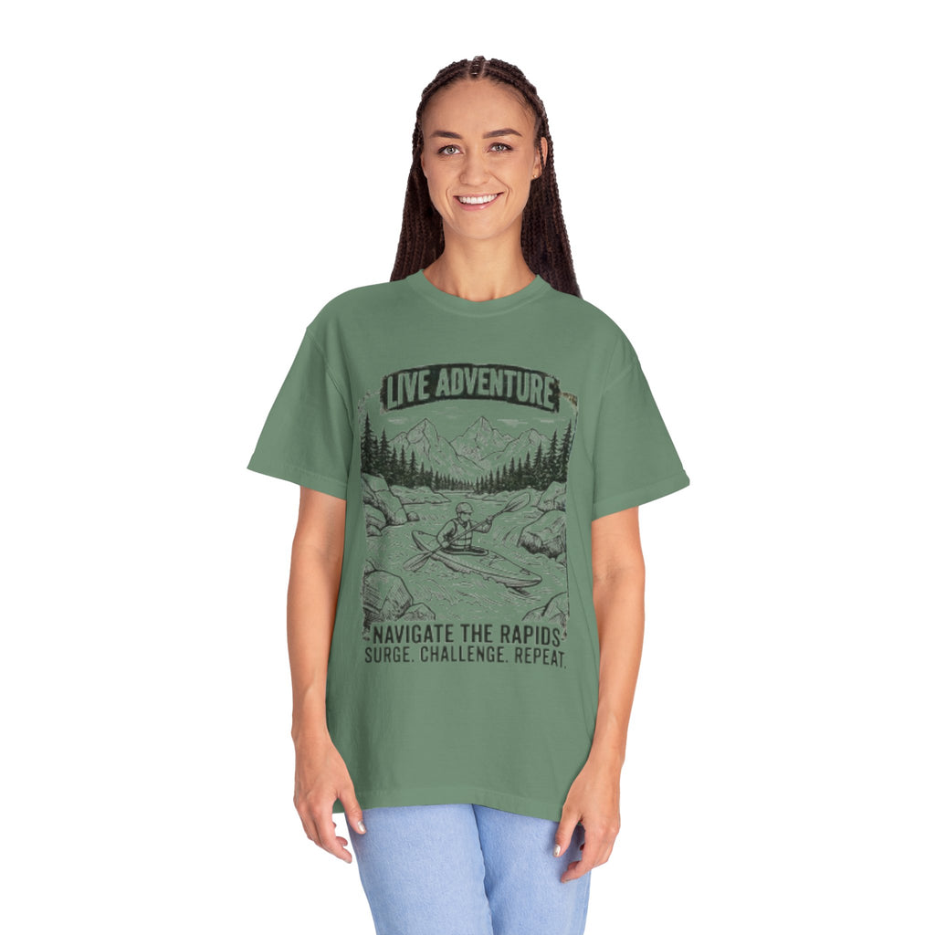 "Live Adventure - Kayak" Unisex Garment-Dyed Tee