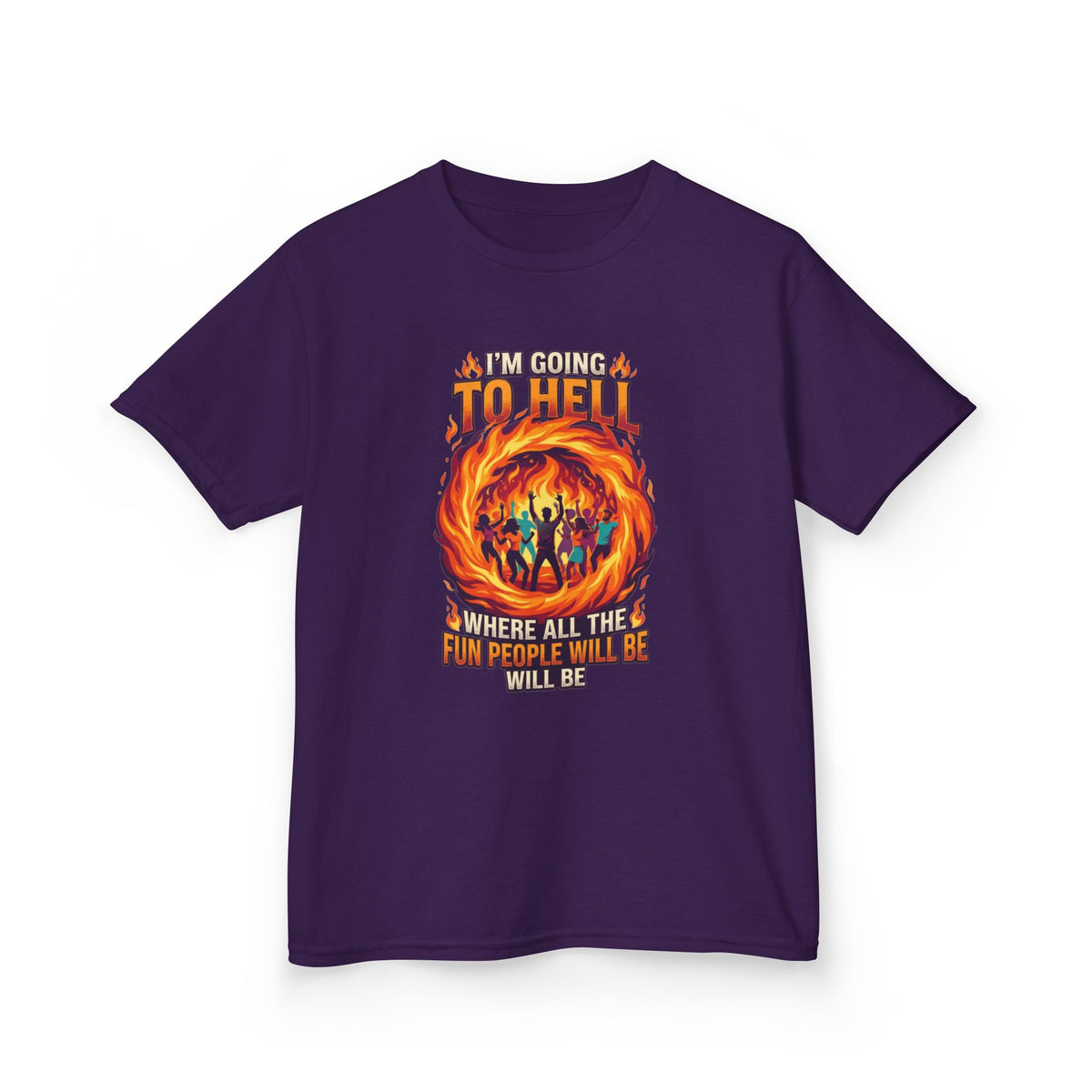 Color: Purple | I'm Going to Hell Kids Tee
