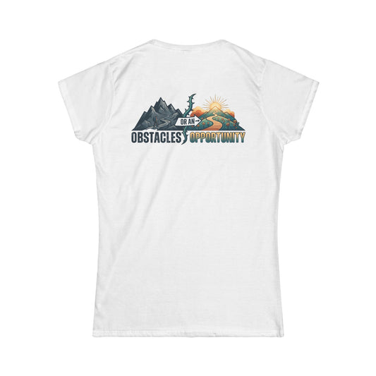 Color: White | Obstacle Or An Opportunity Women's Tee