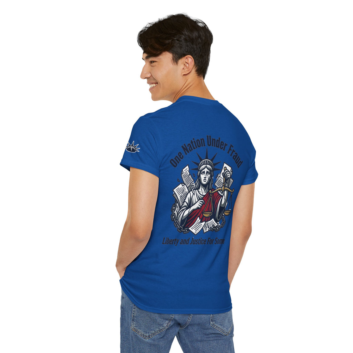Color: Royal | One Nation Under Fraud Premium Graphic Tee