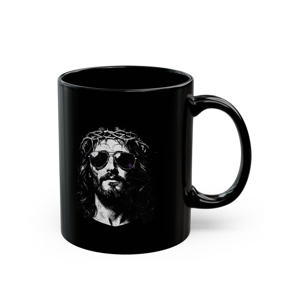 "Good Book Series - Son of A Virgin" Black Ceramic Mug — Graphic