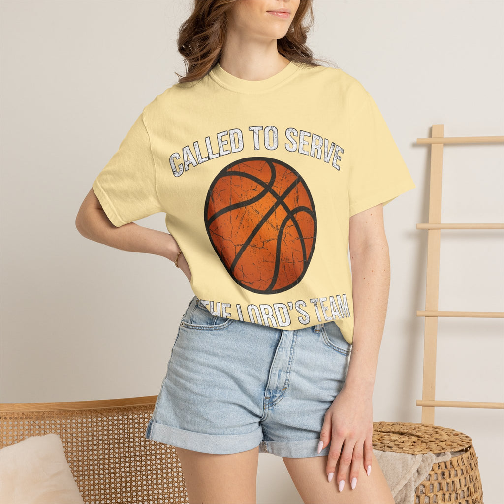 Called To Serve The Lord's Team Christian Basketball T-Shirt - Distressed Religious Sports Tee for Men and Women