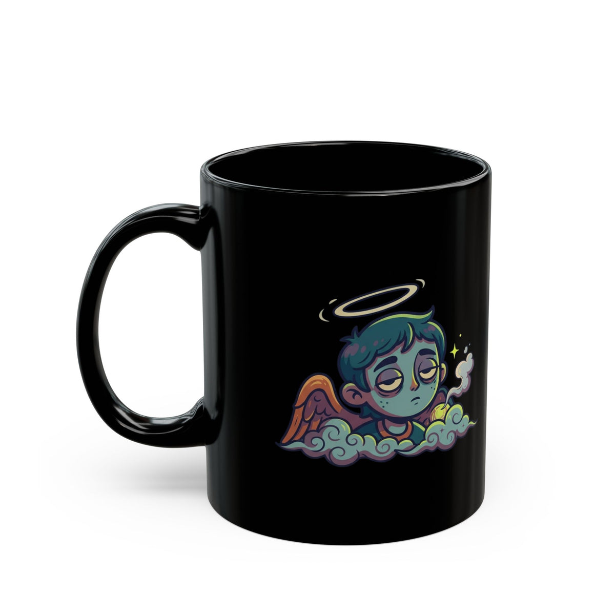 "Hark The Herald Angels" Black Ceramic Mug — Graphic