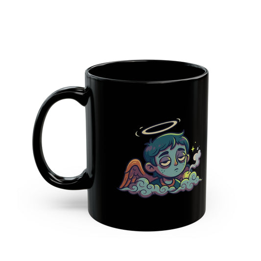 "Hark The Herald Angels" Black Ceramic Mug — Graphic