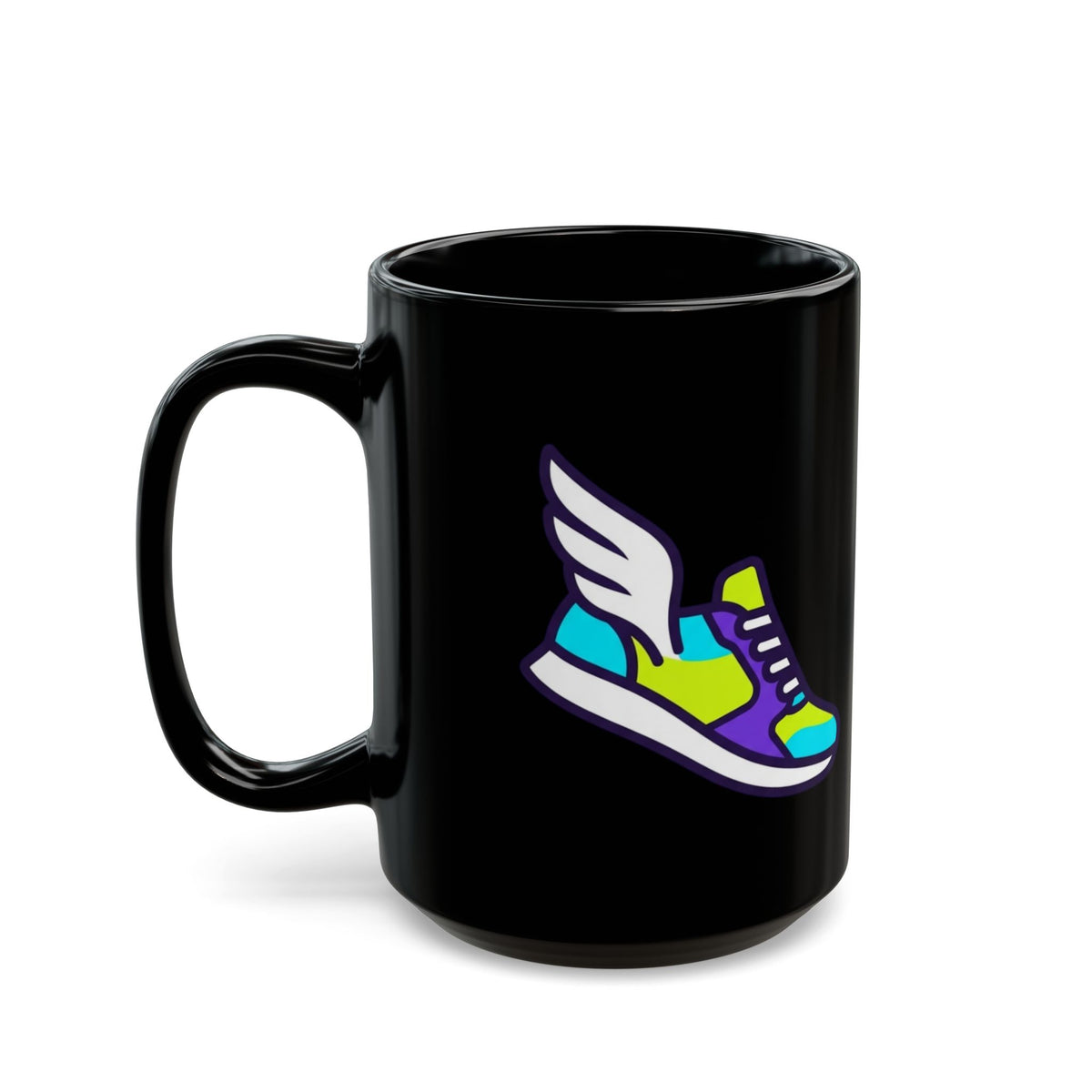 "Gas Prices Made Me a Marathon Runner" Black Ceramic Mug — Graphic