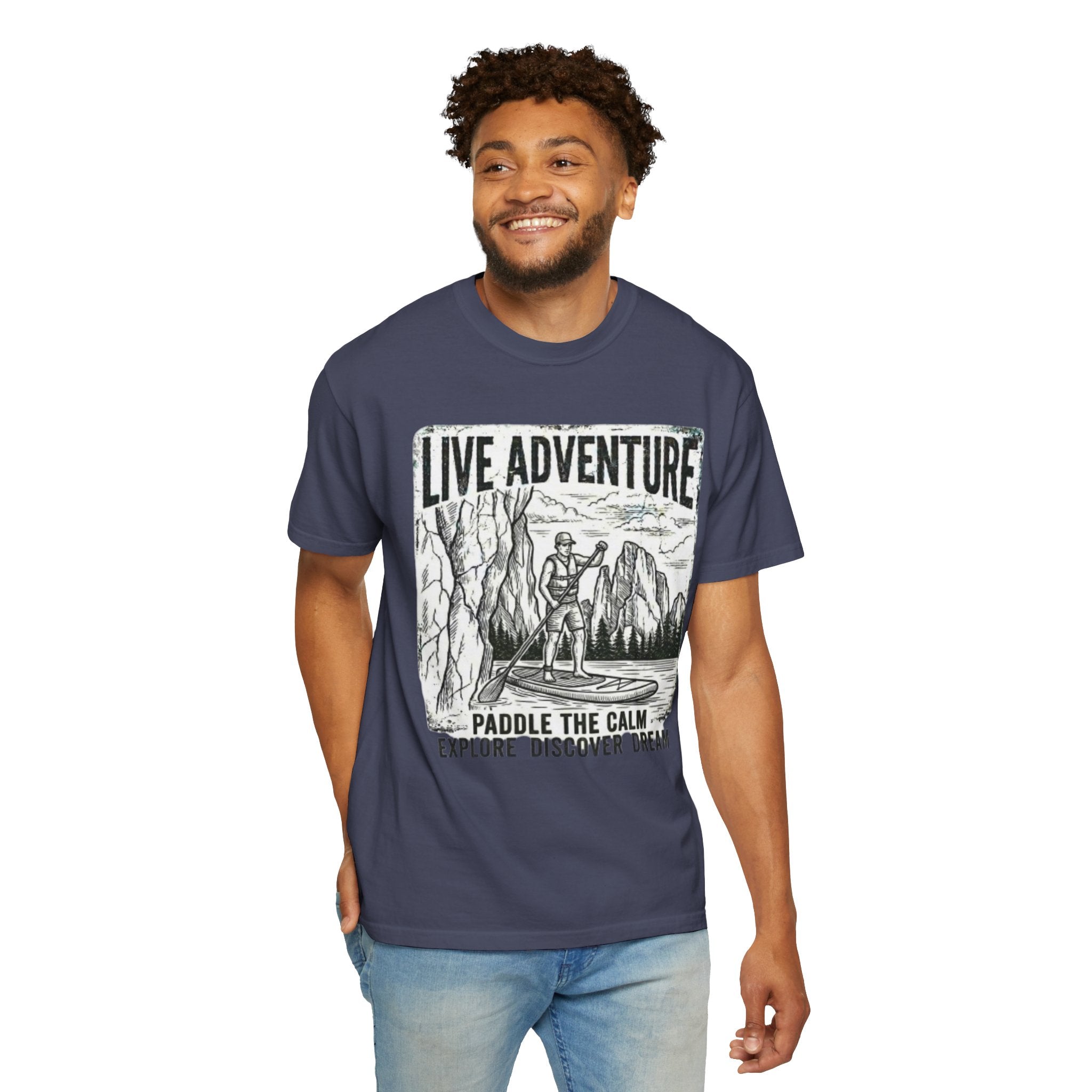 "Live Adventure - Paddle Board" Unisex Garment-Dyed Tee