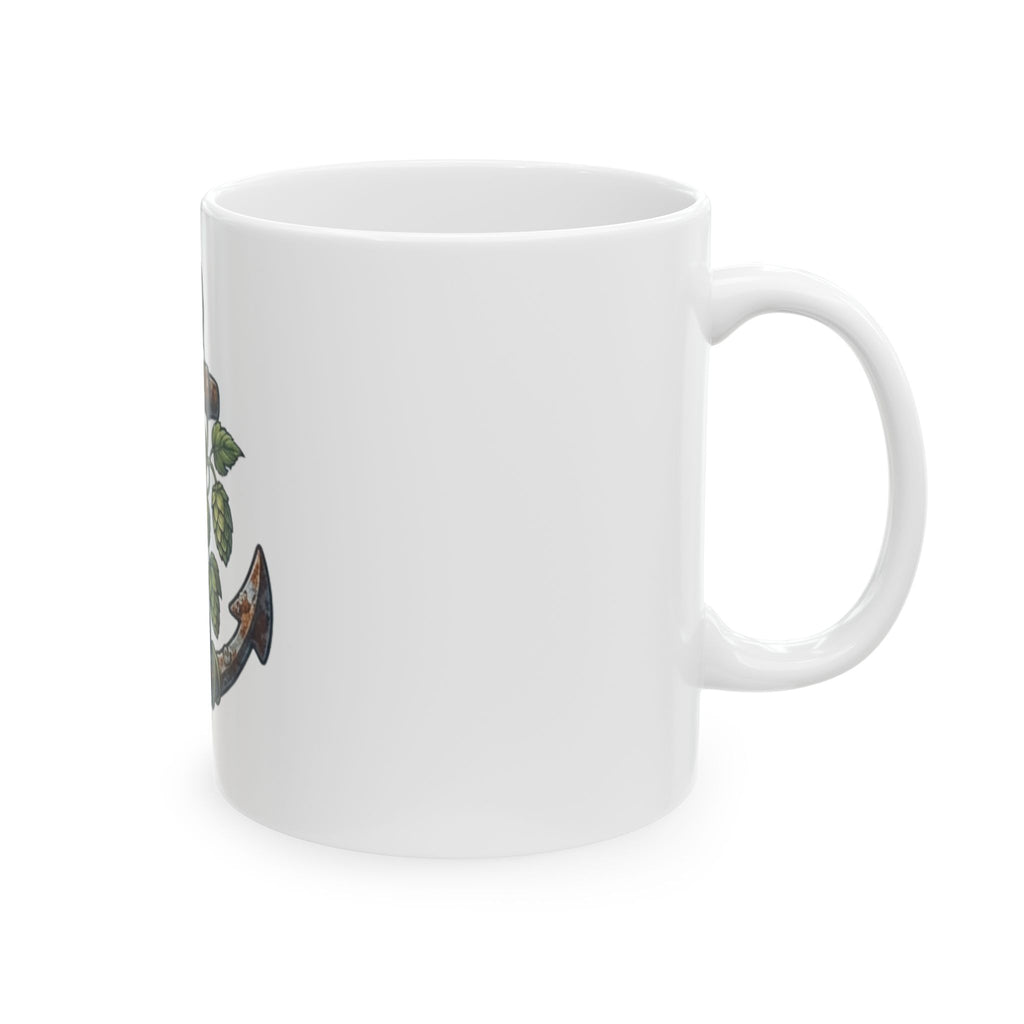 "Rusty Anchor Brewing" White Ceramic Mug — Graphic