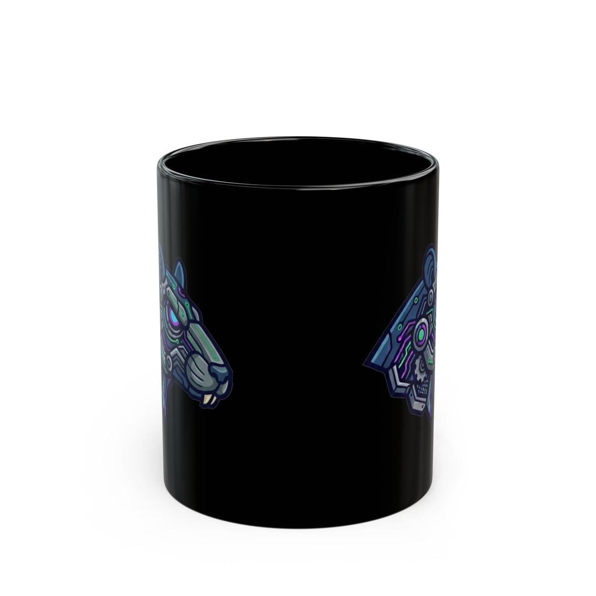 "Cyber Hamster" Black Ceramic Mug — Graphic