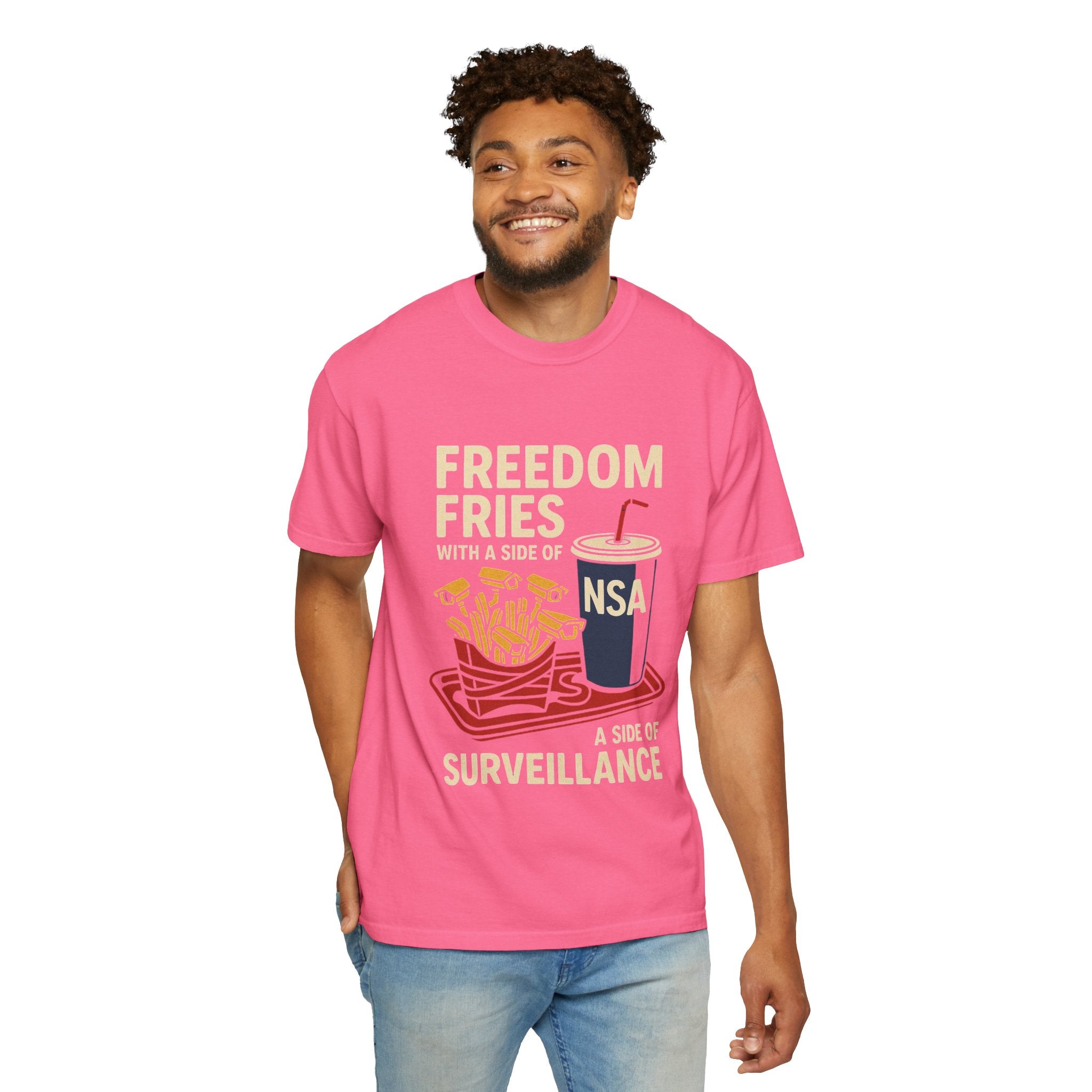 "Freedom Fries (With Extra Eyes)" Unisex Garment-Dyed T-shirt