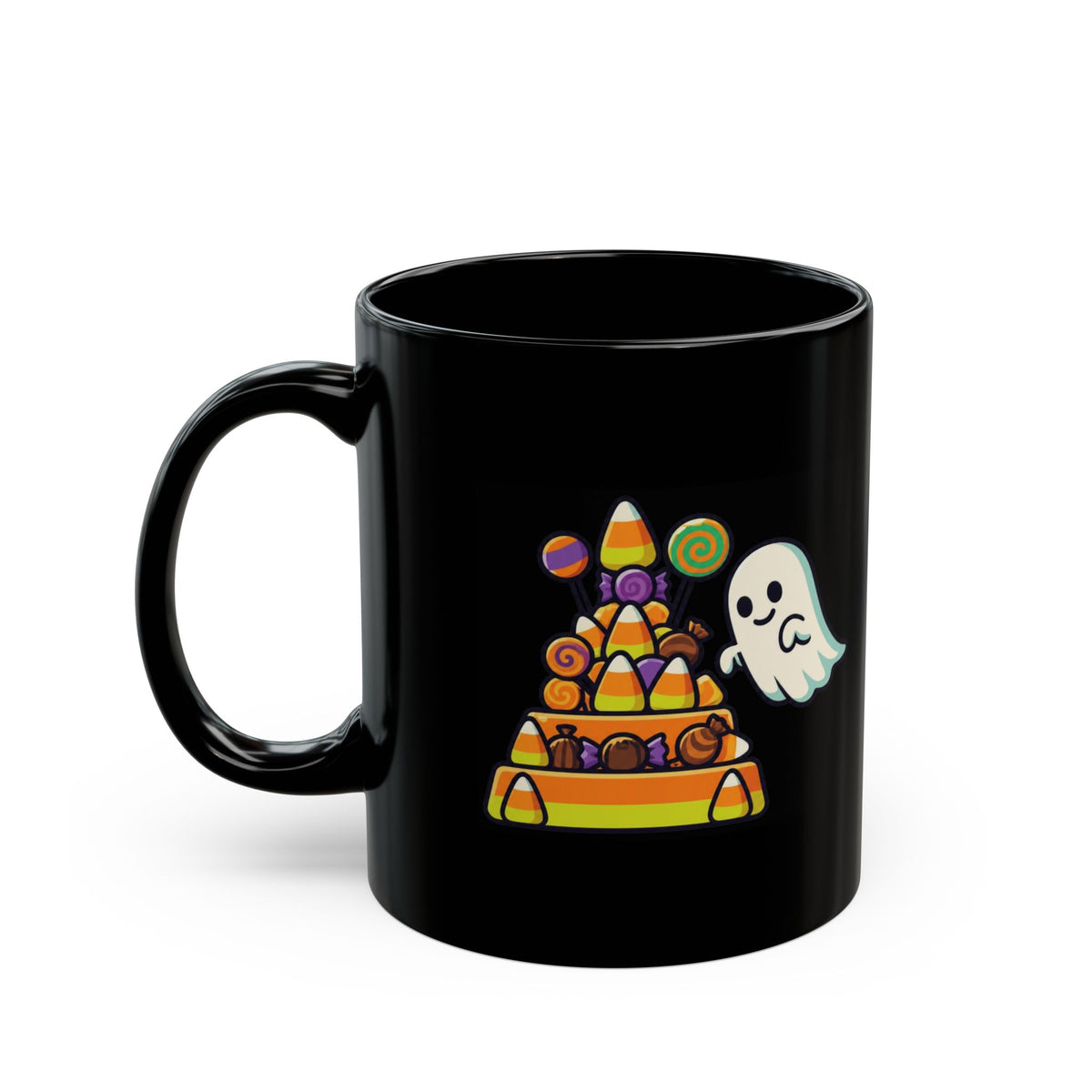 "Worship Candy" Black Ceramic Mug — Graphic