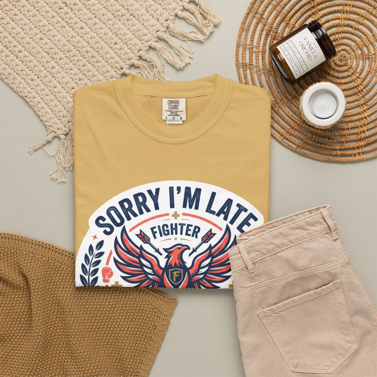 Sorry I'm Late- Fighting For My Life Unisex Garment-Dyed Tee