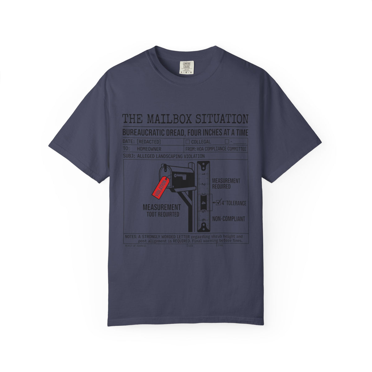 Color: Denim | Mailbox Situation Unisex Garment-Dyed Tee