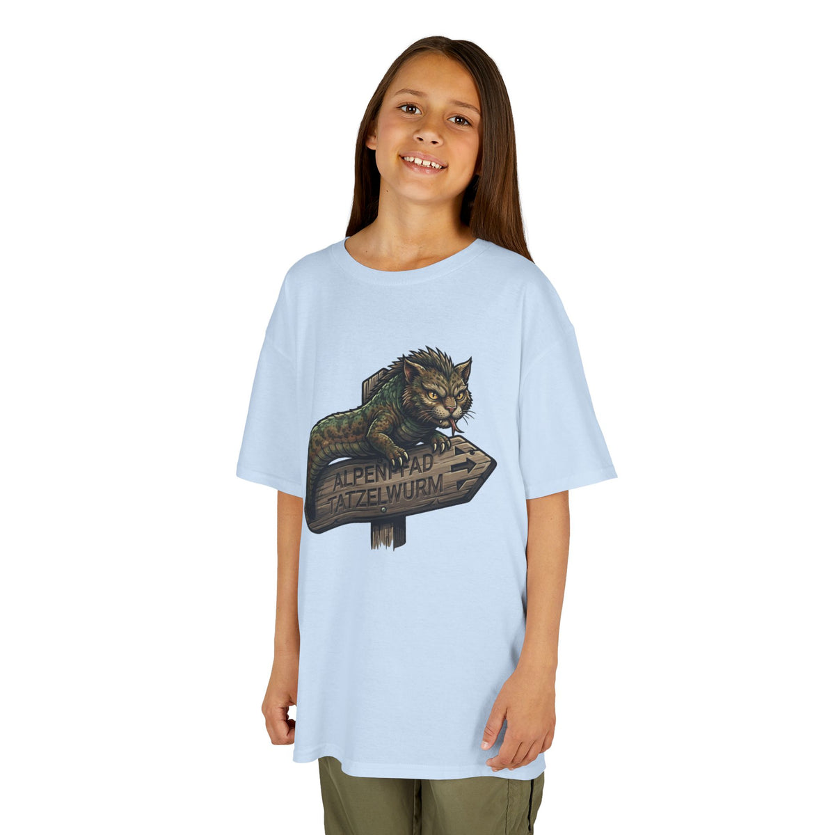 Color: Light Blue | Tatzelwurm (Alpine Europe) Kids Tee