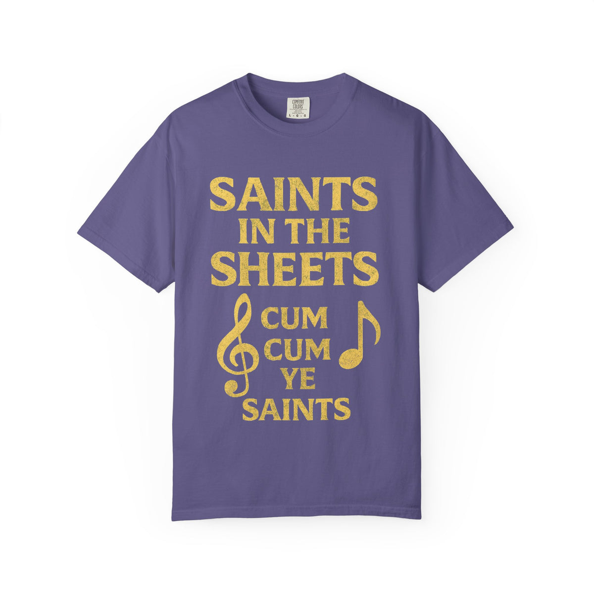 Color: Grape | Saints in the Sheets T-Shirt Unisex Garment-Dyed T-shirt