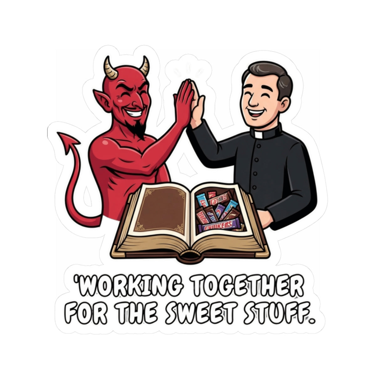 "Working For The Sweet Stuff" Sticker — Main