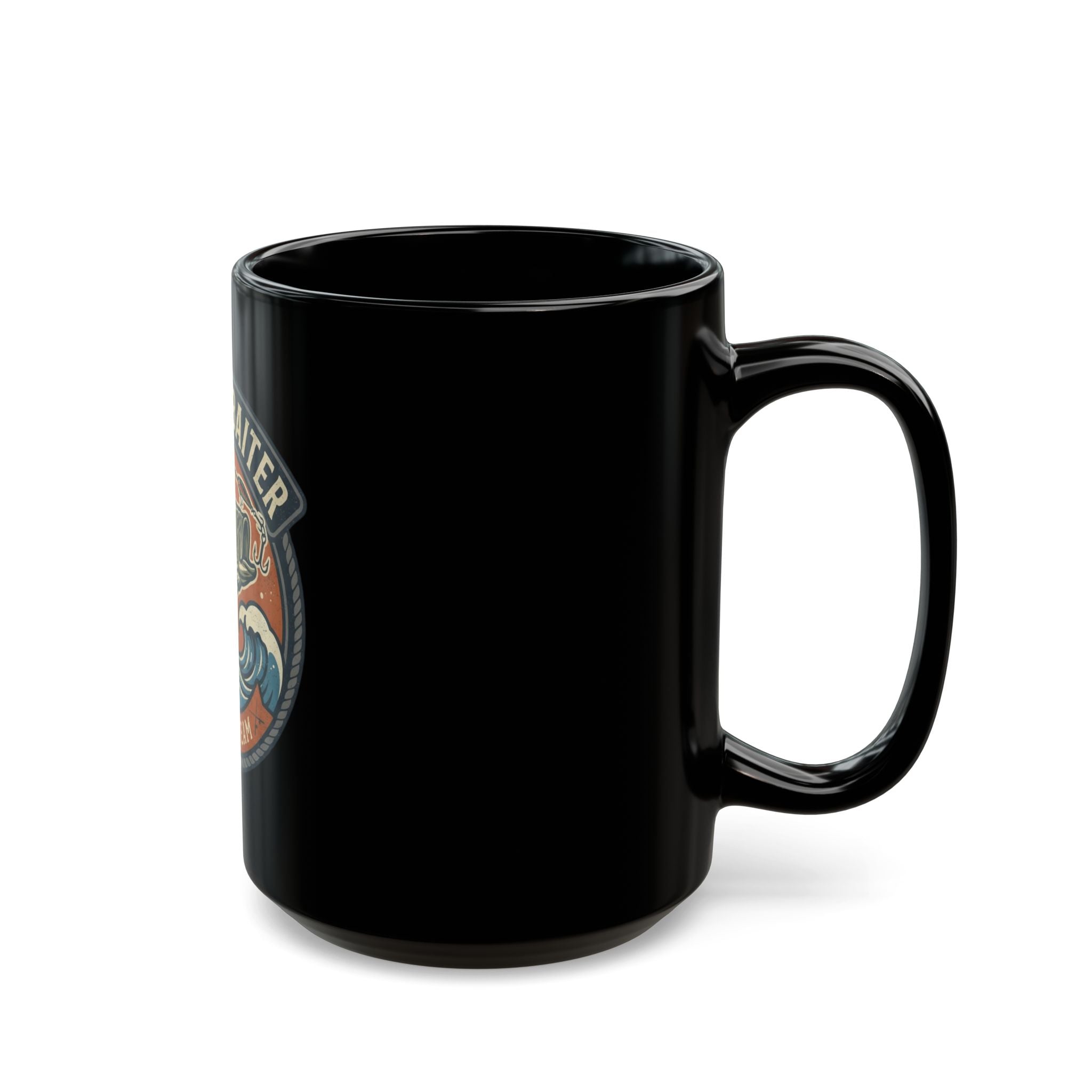 "Master Baiter" Black Ceramic Mug — Graphic