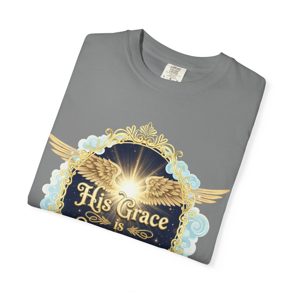 "His Grace is Sufficient" Unisex Garment-Dyed T-shirt