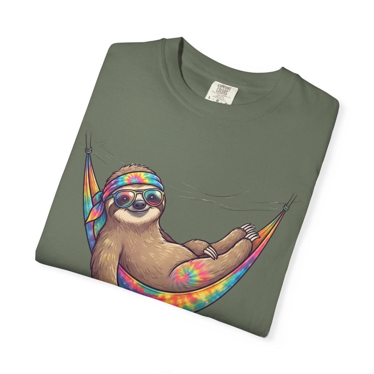 "Hippy Sloth" Unisex Garment-Dyed Tee