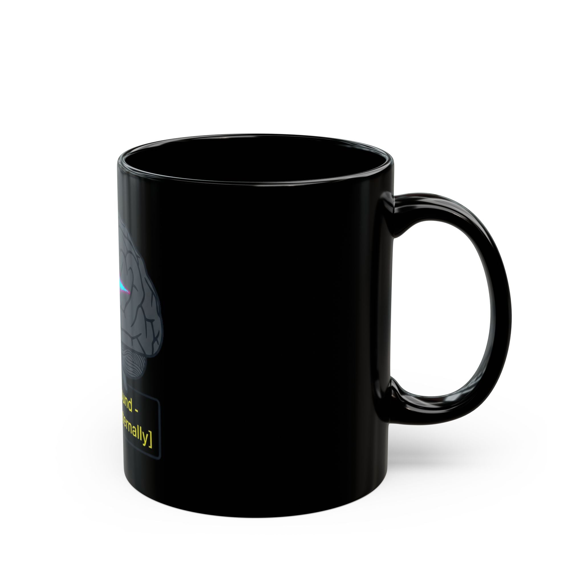 "Screaming Internally" Black Ceramic Mug