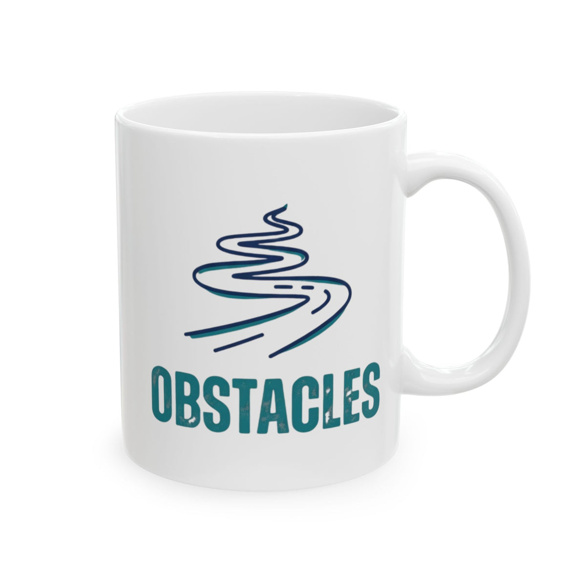 "Life Is The Obstacles" White Ceramic Mug — Graphic
