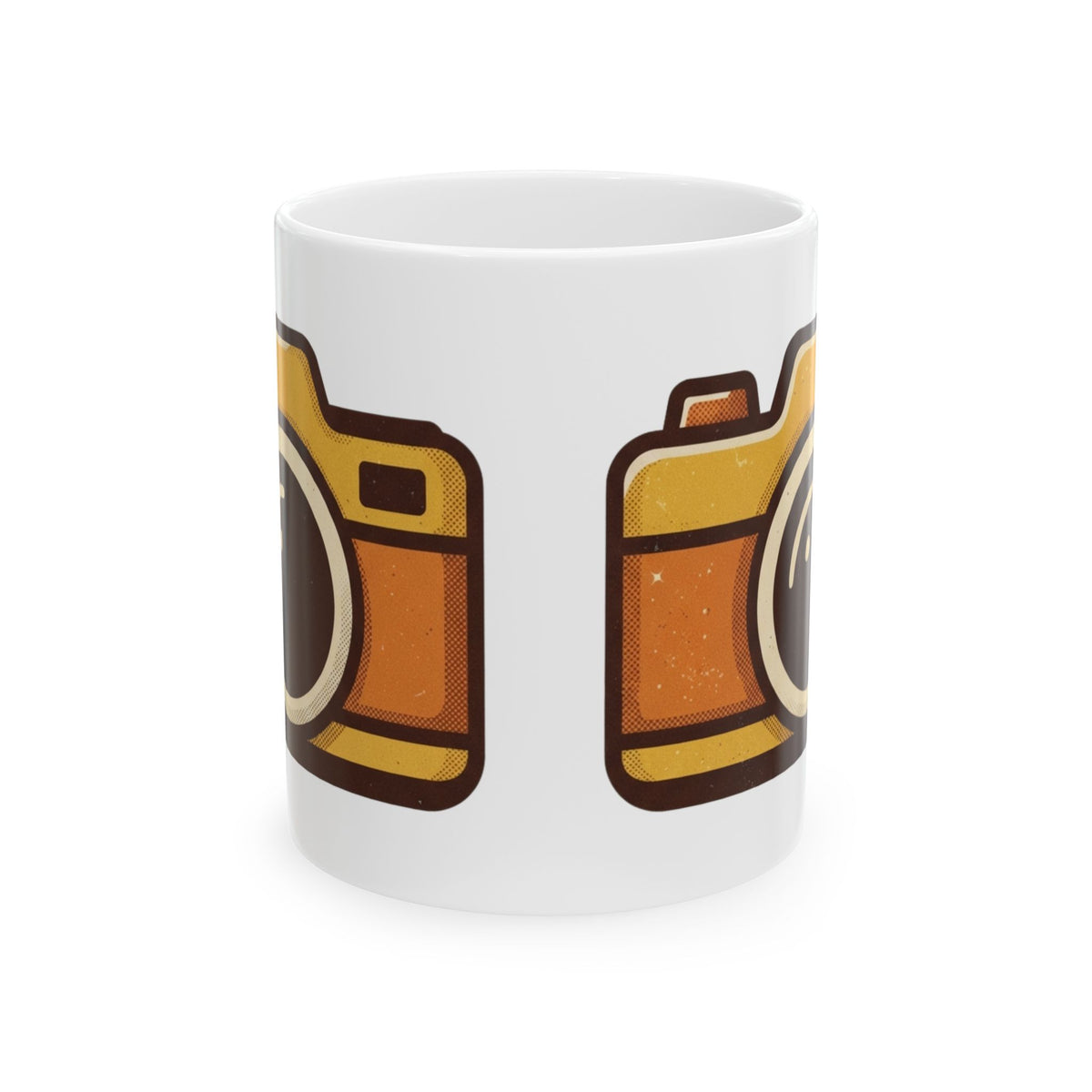 "Eyes Closed As Usual" White Ceramic Mug — Graphic