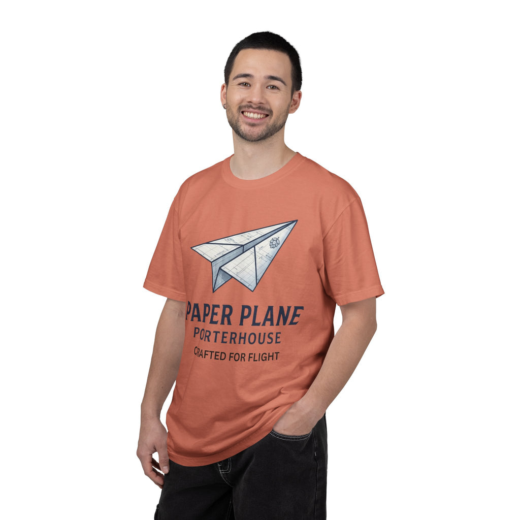"Paper Plane Porterhouse" Unisex Garment-Dyed Tee