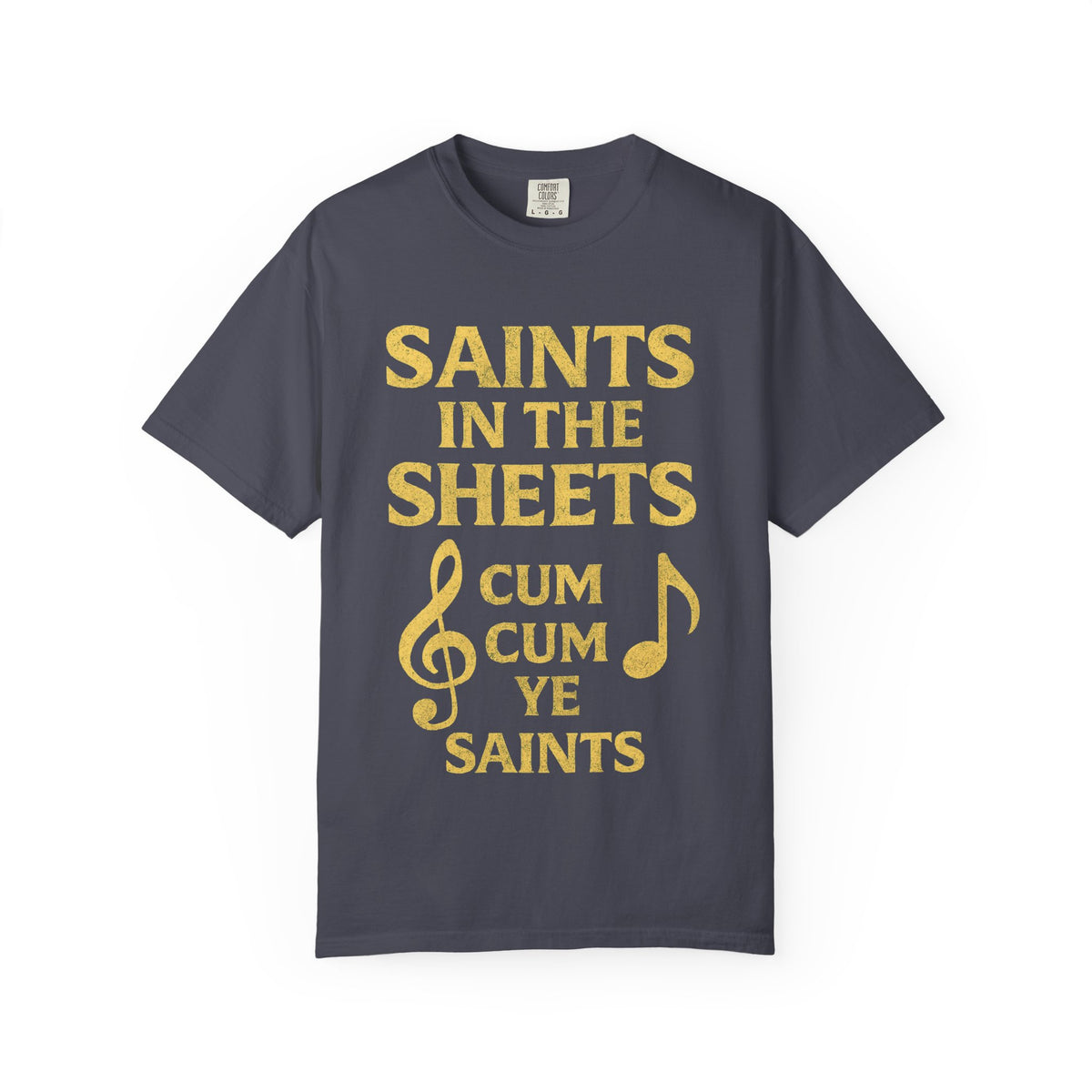 Color: Navy | Saints in the Sheets T-Shirt Unisex Garment-Dyed T-shirt
