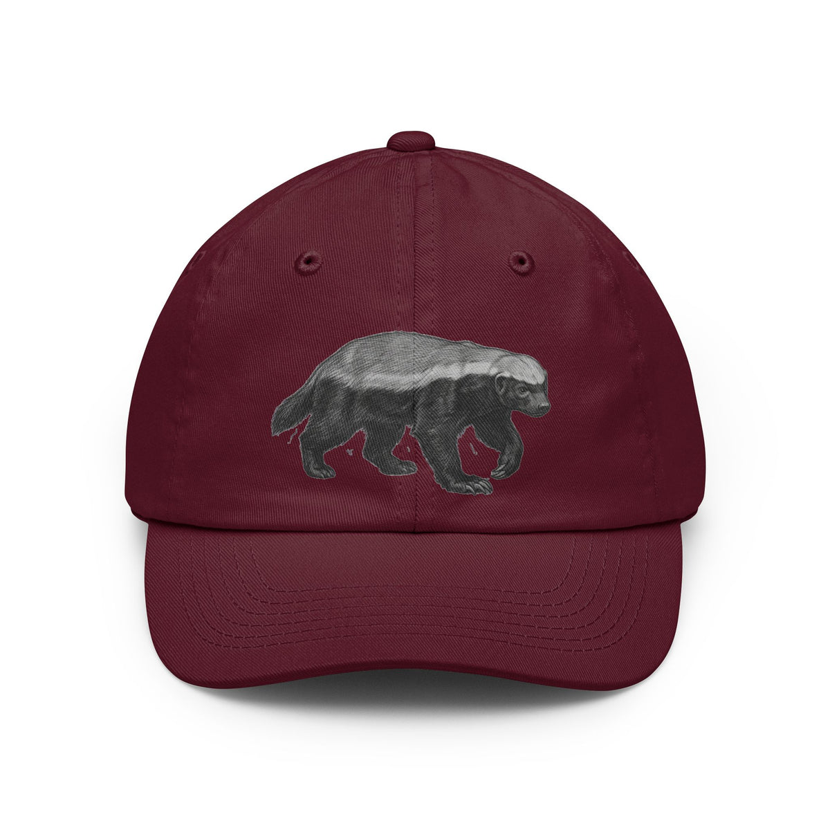 Color: Maroon | Pencil Sketch Art Honey Badger Dad Hat