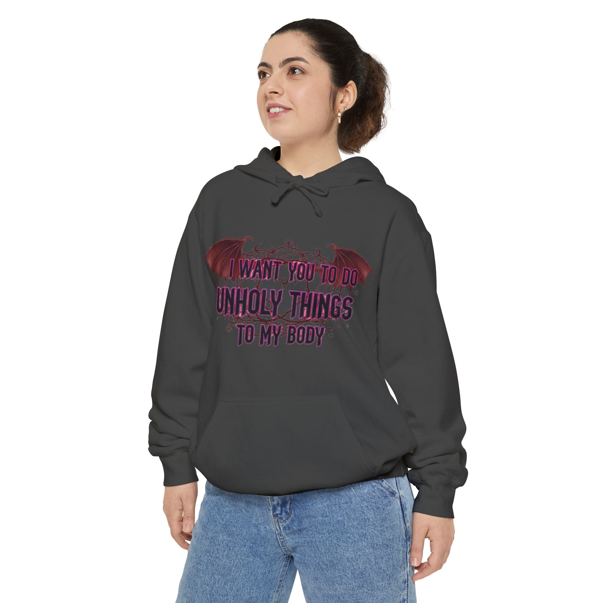 Unholy Things – Sin Responsibly | Garment-Dyed Hoodie — AttitudeShirts