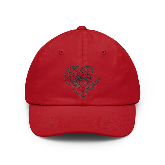 Color: Red | Aries The Minimalist Ram Dad Hat
