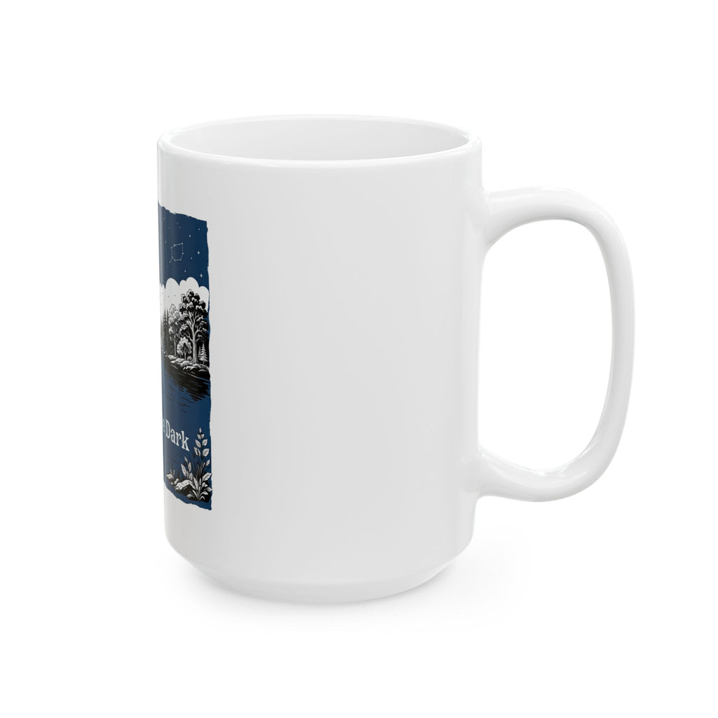 "Fishing in the Dark" White Ceramic Mug