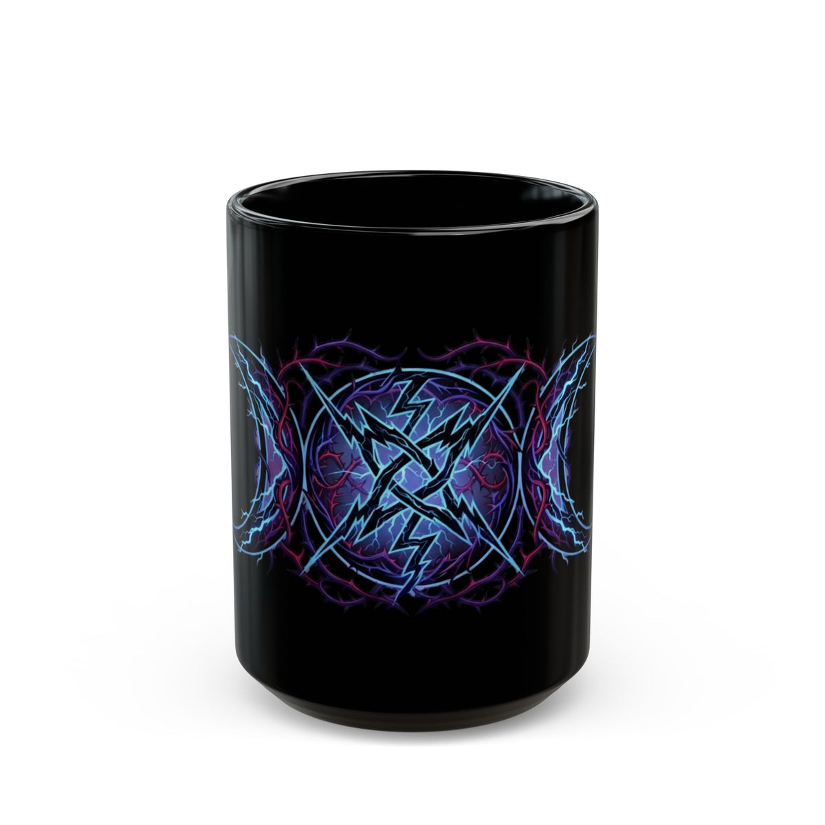 "Triple Goddess Tempest" Black Ceramic Mug
