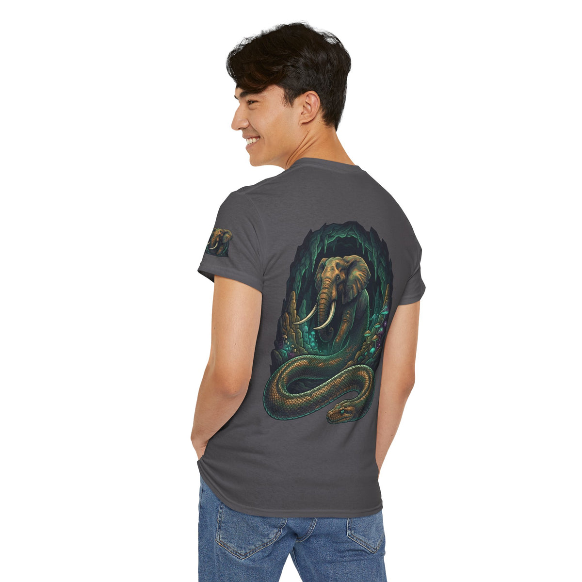 Color: Charcoal | Grootslang (South African Mythology) Premium Graphic Tee