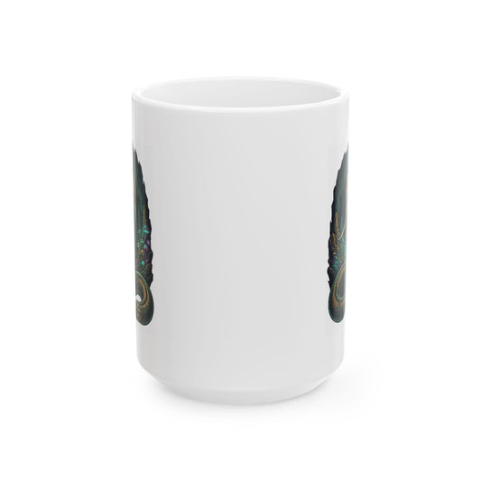 "Grootslang (South African Mythology)" White Ceramic Mug