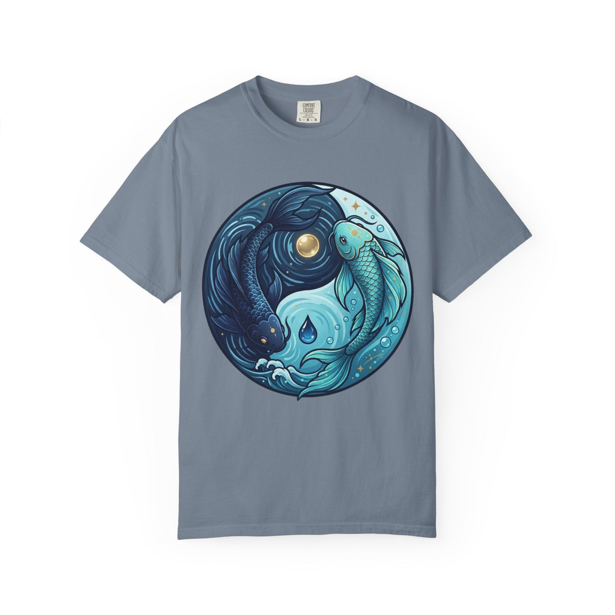 Color: Blue Jean | Yin Yang Pisces Unisex Garment-Dyed Tee