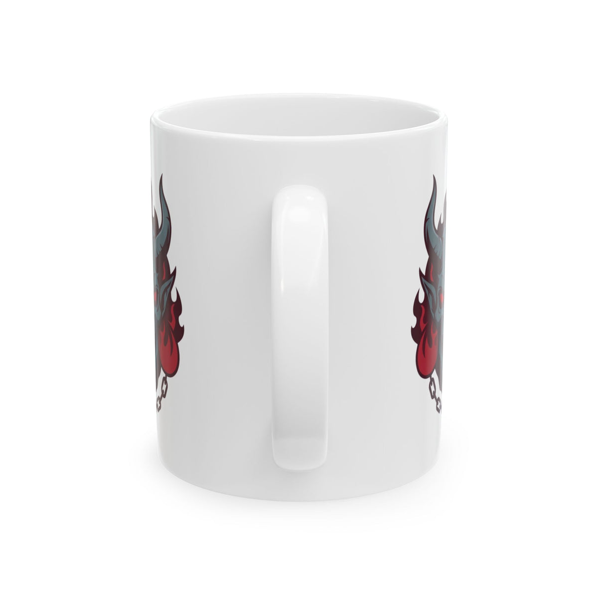 "Damned" White Ceramic Mug — Graphic