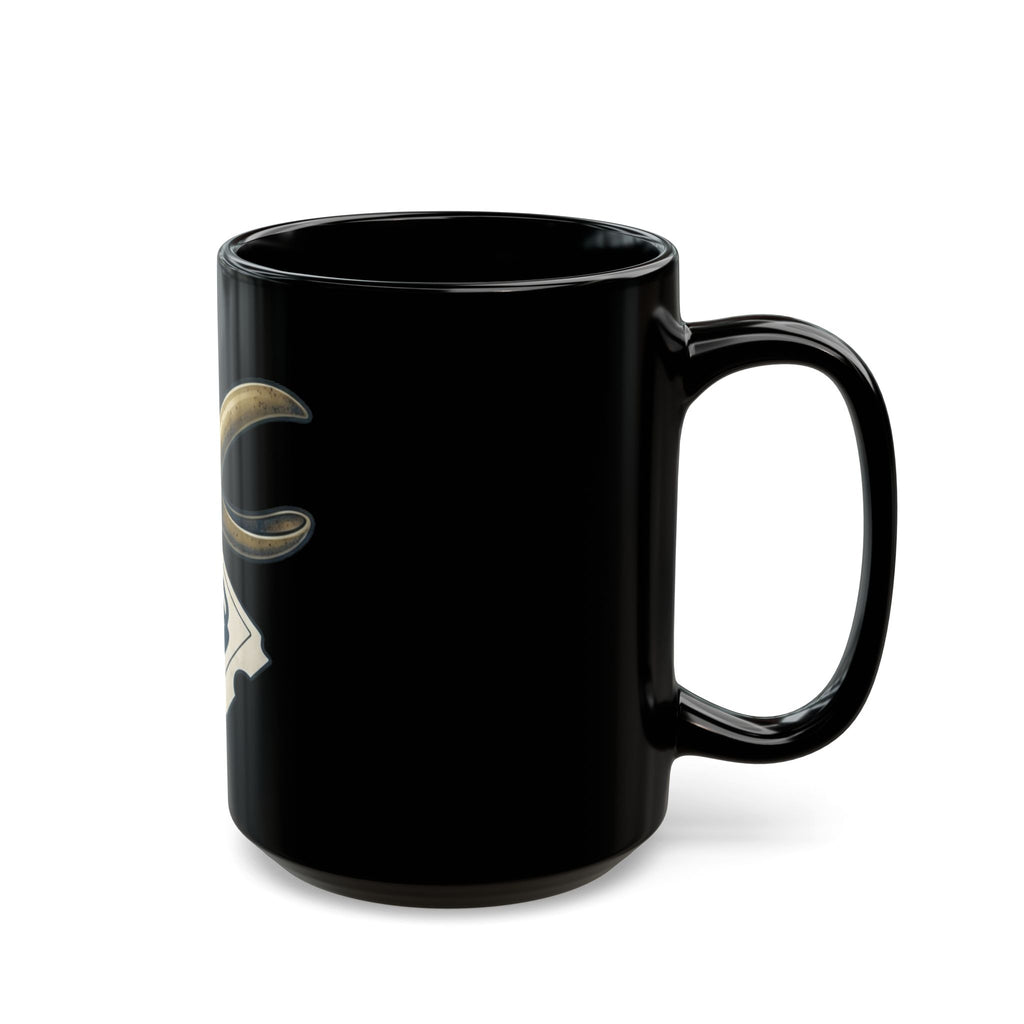 "One-Way Ticket Brewery" Black Ceramic Mug — Graphic